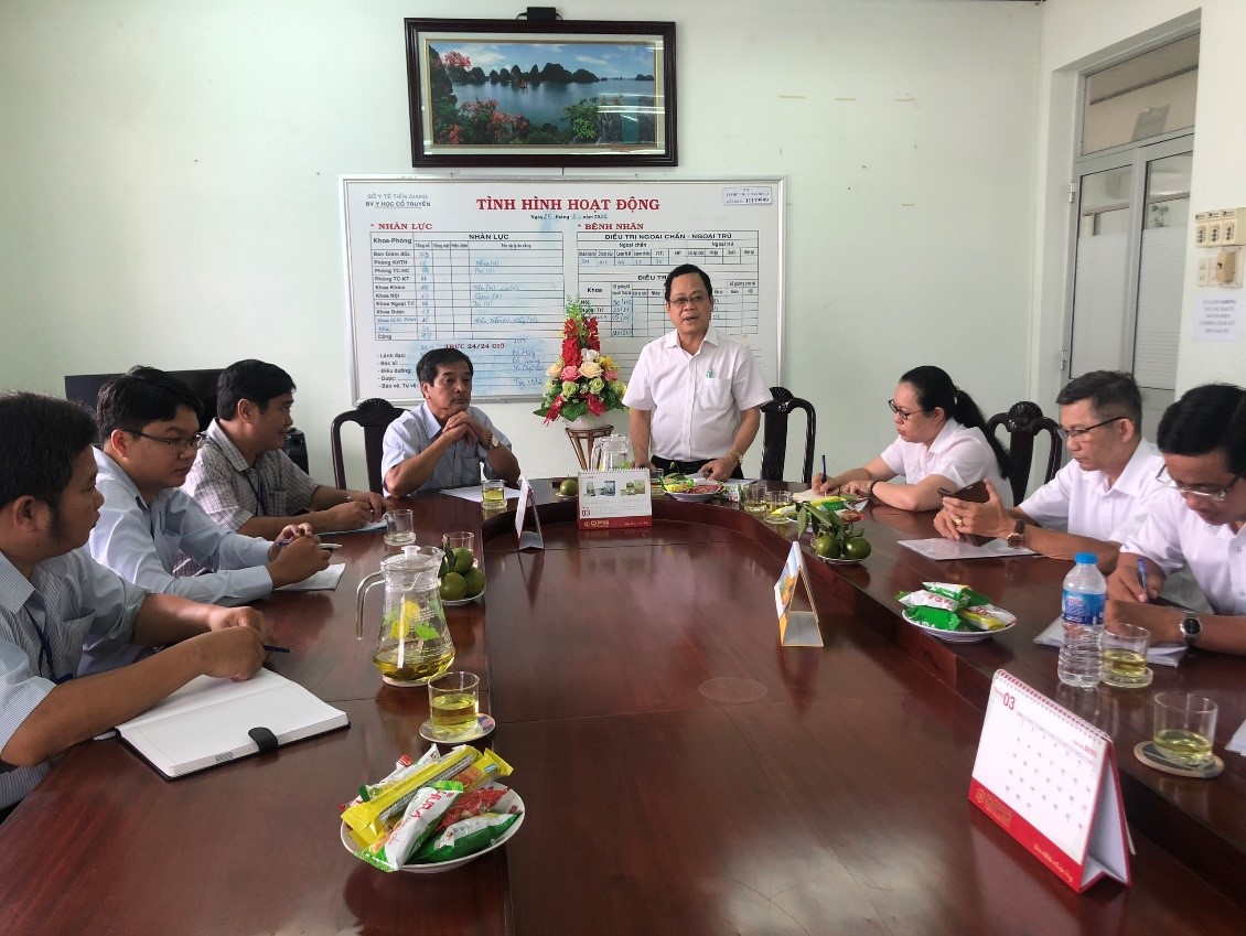 Bệnh viện Y học cổ truyền Tiền Giang tiếp đoàn khảo sát phòng chống dịch của Sở Y tế