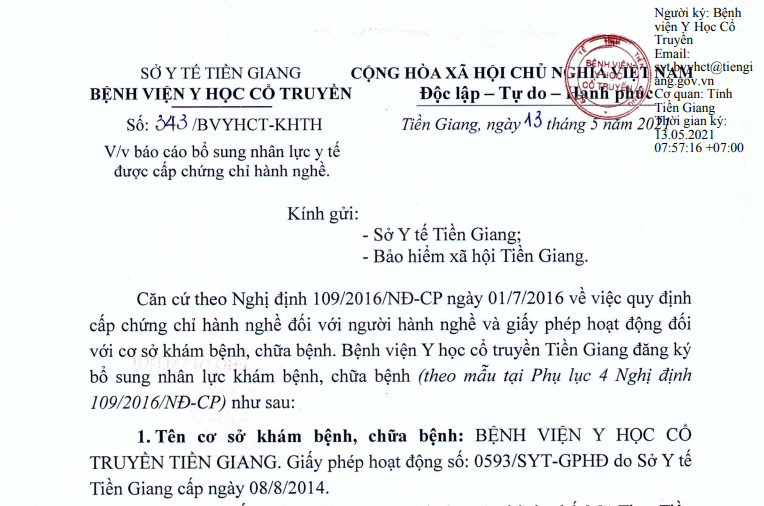 V/v báo cáo bổ sung nhân lực y tế được cấp chứng chỉ hành nghề